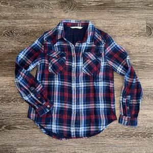Vanilla Star plaid collared button down